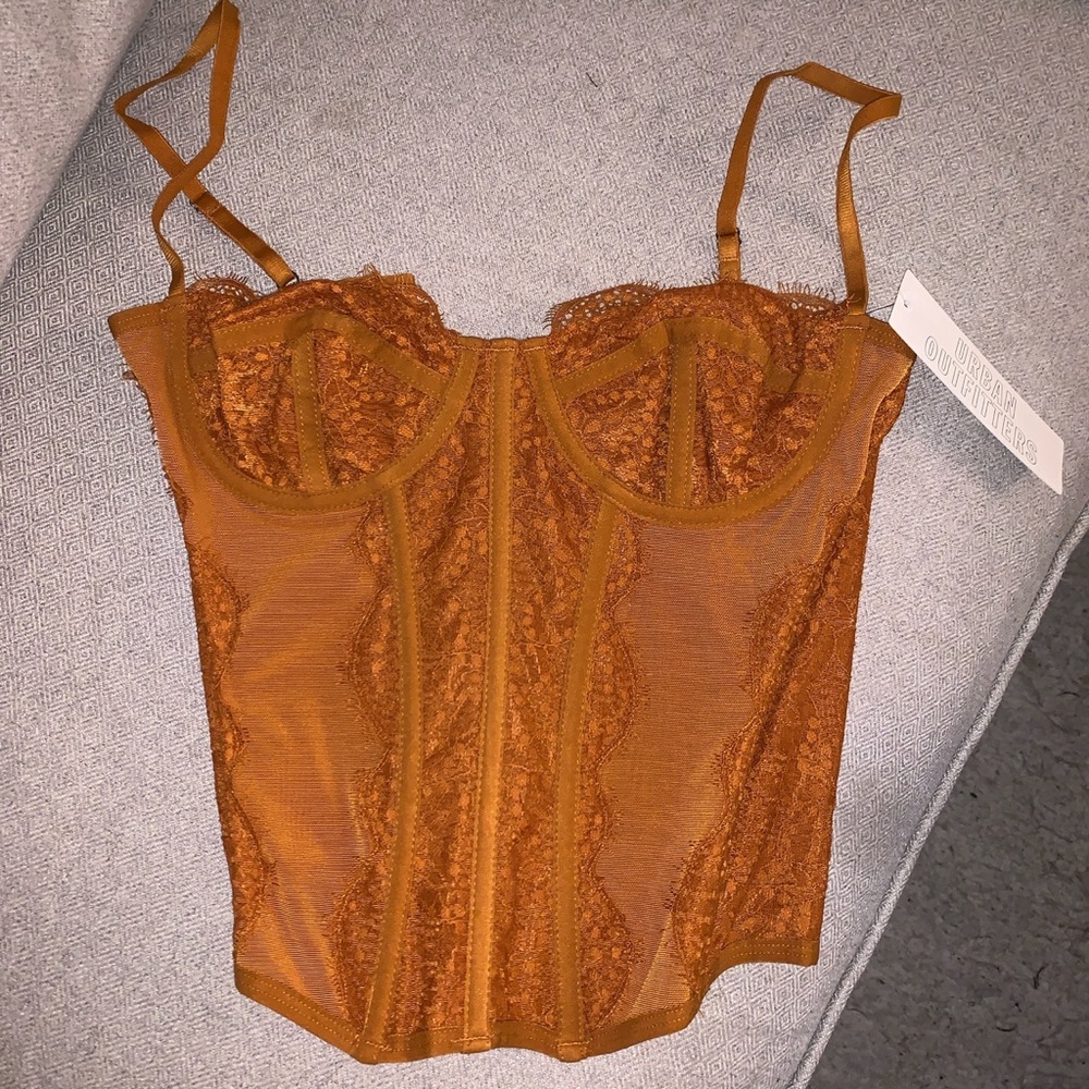 Urban Outfitters Modern Love Corset Rust NWT Size M